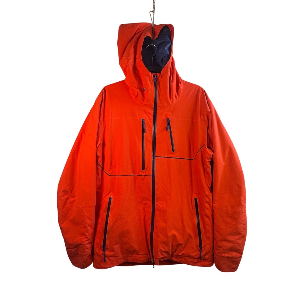 Stoic Mens Insulated Ski Jacket‎ Medium Orange Waterproof Hooded Tech Snow Coat